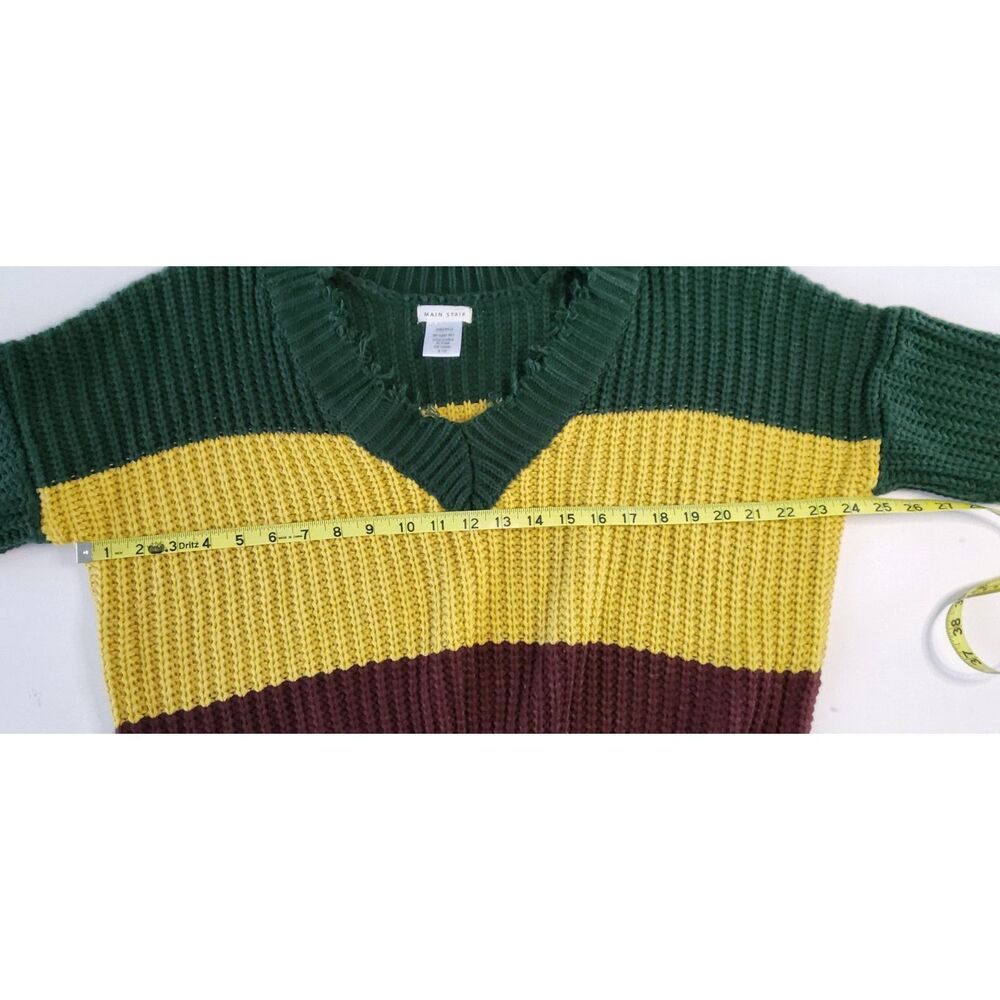 Main Strip Color Block Distressed Chunky Oversize… - image 3